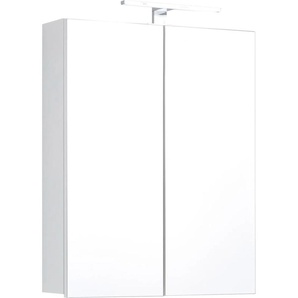 Spiegelschrank INOSIGN Sovana Schränke Gr. B/H/T: 60 cm x 67 cm x 18 cm, mit Beleuchtung, 2 St., weiß (weiß, spiegelglas) Bad-Spiegelschränke Breite 60 cm, wahlweise mit oder ohne LED-Beleuchtung