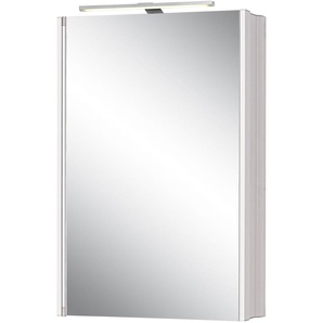 Spiegelschrank JOKEY SingleAlu Schränke Gr. B/H/T: 45 cm x 71,30 cm x 20,9 cm, 1 St., silberfarben (aluminium) Spiegelschrank mit Beleuchtung Spiegelschränke