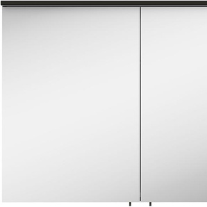 Spiegelschrank MARLIN 3510clarus Schränke Gr. B/H/T: 80 cm x 70 cm x 18 cm, 2 St., schwarz (schwarz supermatt) Bad-Spiegelschränke