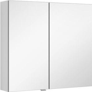 Spiegelschrank MARLIN 3980 Schränke Gr. B/H/T: 120 cm x 68,2 cm x 17,6 cm, weiß (weiß seidenglanz) Bad-Spiegelschränke mit doppelseitig verspiegelten Türen, vormontiert
