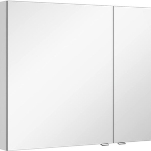 Spiegelschrank MARLIN 3980 Schränke Gr. B/H/T: 120 cm x 68,2 cm x 17,6 cm, weiß (weiß seidenglanz) Bad-Spiegelschränke mit doppelseitig verspiegelten Türen, vormontiert