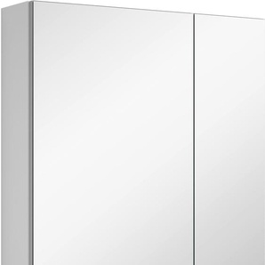 Spiegelschrank MARLIN 3980 Schränke Gr. B/H/T: 60 cm x 68,2 cm x 17,6 cm, Türanschlag links, weiß (weiß seidenglanz) Bad-Spiegelschränke mit doppelseitig verspiegelten Türen, vormontiert