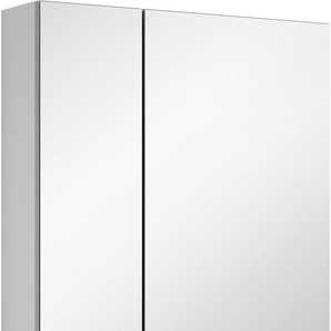 Spiegelschrank MARLIN 3980 Schränke Gr. B/H/T: 60 cm x 68,2 cm x 17,6 cm, Türanschlag rechts, weiß (weiß seidenglanz) Bad-Spiegelschränke mit doppelseitig verspiegelten Türen, vormontiert
