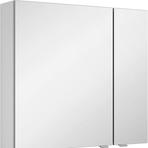 Spiegelschrank MARLIN 3980 Schränke Gr. B/H/T: 70 cm x 68,2 cm x 17,6 cm, Türanschlag links, weiß (weiß seidenglanz) Bad-Spiegelschränke