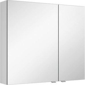 Spiegelschrank MARLIN 3980 Schränke Gr. B/H/T: 80 cm x 68,2 cm x 17,6 cm, Türanschlag links, weiß (weiß seidenglanz) Bad-Spiegelschränke