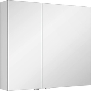Spiegelschrank MARLIN 3980 Schränke Gr. B/H/T: 80 cm x 68,2 cm x 17,6 cm, Türanschlag rechts, weiß (weiß seidenglanz) Bad-Spiegelschränke mit doppelseitig verspiegelten Türen, vormontiert