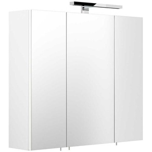 Spiegelschrank mit Lampe in Weiß 70 oder 90 cm breit