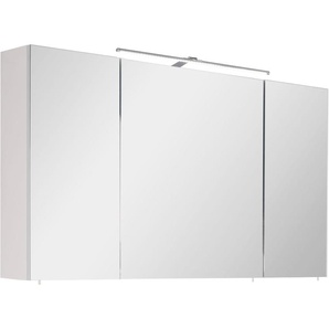Spiegelschrank OPTIFIT Ava Schränke Gr. B/H/T: 109 cm x 68 cm x 17,5 cm, 3 St., weiß (weiß glanz) Bad-Spiegelschränke