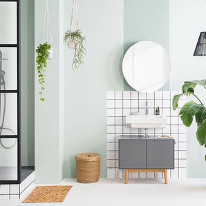 Spiegelschrank rund 72 x 72 x 16cm Grau/Grau