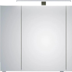 Spiegelschrank SAPHIR 6005 Sprint Badschrank, 3 Spiegeltüren, 6 Einlegeböden, 98 cm breit Schränke Gr. B/H/T: 98 cm x 70,3 cm x 17 cm, 3 St., braun (riviera eiche quer nachbildung) Bad-Spiegelschränke inkl. LED-Beleuchtung, Türdämpfer,