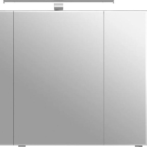 Spiegelschrank SAPHIR 6005 Sprint Badschrank, 3 Spiegeltüren, 6 Einlegeböden, 98 cm breit Schränke Gr. B/H/T: 98 cm x 70,3 cm x 17 cm, 3 St., grau (graphit struktur quer nachbildung) Bad-Spiegelschränke