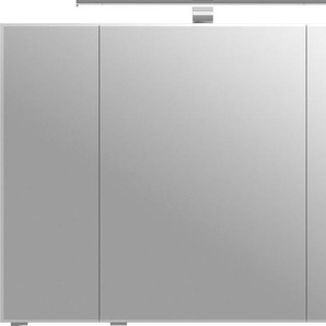 Spiegelschrank SAPHIR 6005 Sprint Badschrank, 3 Spiegeltüren, 6 Einlegeböden, 98 cm breit Schränke Gr. B/H/T: 98 cm x 70,3 cm x 17 cm, 3 St., weiß (weiß glanz) Bad-Spiegelschränke inkl. LED-Beleuchtung, Türdämpfer, Schalter-Steckdosenkombination