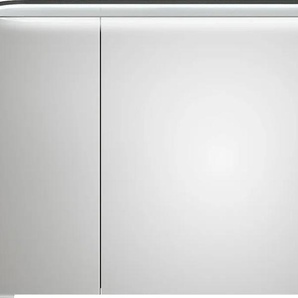 Spiegelschrank SAPHIR Balto Sprint Badschrank mit LED-Lichtkranz, 120 cm breit, 3 Türen Schränke Gr. B/H/T: 120 cm x 72,3 cm x 17 cm, 3 St., grau (graphit struktur quer nachbildung) Bad-Spiegelschränke