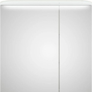 Spiegelschrank SAPHIR Balto Sprint Badschrank mit LED-Lichtkranz, 70 cm breit, 2 Türen Schränke Gr. B/H/T: 70 cm x 72,3 cm x 17 cm, 2 St., weiß (weiß glanz) Bad-Spiegelschränke