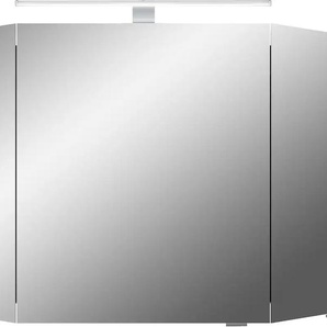 Spiegelschrank SAPHIR Cassca Sprint Badschrank, 3 Spiegeltüren, 6 Einlegeböden, 100 cm breit Schränke Gr. B/H/T: 100 cm x 67 cm x 17 cm, 3 St., grau (graphit struktur quer nachbildung) Bad-Spiegelschränke