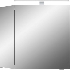 Spiegelschrank SAPHIR Cassca Sprint Badschrank, 3 Spiegeltüren, 6 Einlegeböden, 100 cm breit Schränke Gr. B/H/T: 100 cm x 67 cm x 17 cm, 3 St., weiß (weiß glanz) Bad-Spiegelschränke inkl. LED-Beleuchtung, Türdämpfer, Schalter-Steckdosenkombination