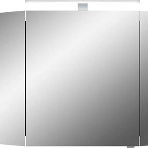 Spiegelschrank SAPHIR Cassca Sprint Badschrank, 3 Spiegeltüren, 6 Einlegeböden, 120 cm breit Schränke Gr. B/H/T: 120 cm x 67 cm x 17 cm, 3 St., grau (graphit struktur quer nachbildung) Bad-Spiegelschränke inkl. LED-Beleuchtung, Türdämpfer,