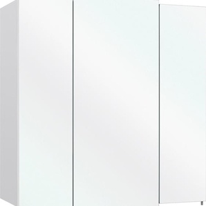 Spiegelschrank SAPHIR Quickset 311 Badschrank, 3 Spiegeltüren, 6 Einlegeböden, 68 cm breit Schränke Gr. B/H/T: 68 cm x 73 cm x 20 cm, 3 St., weiß (weiß glanz) Bad-Spiegelschränke inkl. LED-Beleuchtung, Türdämpfer, Schalter-Steckdosenkombination