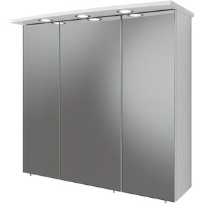 Spiegelschrank SAPHIR Quickset 316 Badschrank, 3 Spiegeltüren, 6 Einlegeböden, 75 cm breit Schränke Gr. B/H/T: 75 cm x 72 cm x 20 cm, 3 St., weiß (weiß glanz) Bad-Spiegelschränke