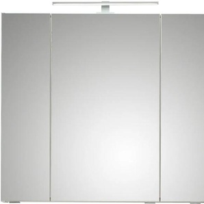 Spiegelschrank SAPHIR Quickset 857 Badschrank, 3 Spiegeltüren, 6 Einlegeböden, 80 cm breit Schränke Gr. B/H/T: 80 cm x 70 cm x 16 cm, 3 St., weiß Bad-Spiegelschränke
