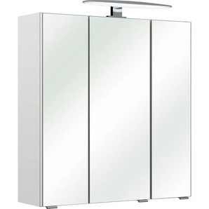 Spiegelschrank SAPHIR Quickset 953 Badschrank, 3 Spiegeltüren, 6 Einlegeböden, 65 cm breit Schränke Gr. B/H/T: 65 cm x 70 cm x 20 cm, 3 St., weiß (weiß glanz) Bad-Spiegelschränke