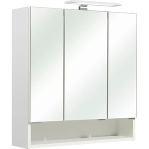 Spiegelschrank SAPHIR Quickset 953 Badschrank, 3 Spiegeltüren, Einlegeböden, 65 cm breit Schränke Gr. B/H/T: 65 cm x 70 cm x 20 cm, 3 St., weiß (weiß glanz) Bad-Spiegelschränke