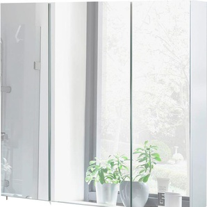 Spiegelschrank SCHILDMEYER Basic Schränke Gr. B/H/T: 70 cm x 70,7 cm x 16 cm, 3 St., weiß (weiß glanz) Bad-Spiegelschränke Breite 70 cm, 3-türig, Glaseinlegeböden, Made in Germany