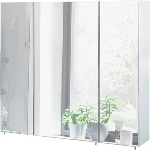 Spiegelschrank SCHILDMEYER Basic Schränke Gr. B/H/T: 80 cm x 70,7 cm x 16 cm, 3 St., weiß (weiß glanz) Bad-Spiegelschränke Breite 80 cm, 3-türig, Glaseinlegeböden, Made in Germany