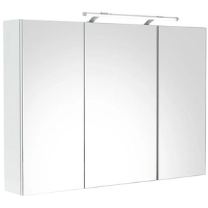 Spiegelschrank SCHILDMEYER Dorina Schränke Gr. B/H/T: 100 cm x 71 cm x 16 cm, 3 St., weiß (weiß glanz) Bad-Spiegelschränke