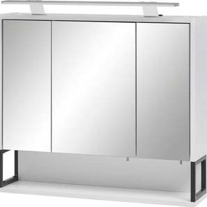 Spiegelschrank SCHILDMEYER Limone Schränke Gr. B/H/T: 70,0 cm x 68,0 cm x 16,0 cm, 3 St., weiß (kreideweiß) Bad-Spiegelschränke