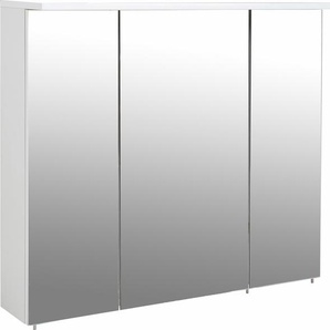Spiegelschrank SCHILDMEYER Profil 16 Schränke Gr. B/H/T: 90 cm x 75 cm x 16 cm, 3 St., weiß Bad-Spiegelschränke Schränke Breite 90 cm, 3-türig, LED-Beleuchtung, Schalter-Steckdosenbox