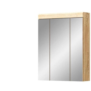 Badezimmerspiegelschrank SCHLOONSEE  Breite 60cm  3 Spiegeltüren  9 Fächer  6 Einlegeböden  in verschiedenen Farben erhältlich  Badmöbel  Spiegel  Badschrank  Bad  Schloonsee ¦ verspiegelt ¦ Maße (cm): B: 60 H: 79