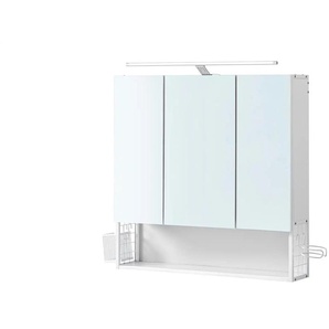 Spiegelschrank - weiß - Materialmix - 70 cm - 70 cm | Möbel Kraft