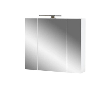 Spiegelschrank - weiß - Materialmix - 76 cm - 71 cm - cm 18,0 | Möbel Kraft