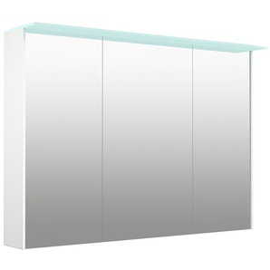 Spiegelschrank WELLTIME D-Line Schränke Gr. B/H/T: 101,5 cm x 70,2 cm x 20 cm, 3 St., weiß Bad-Spiegelschränke Badmöbel, 101,5 cm breit, doppelseitig verspiegelt, LED-Beleuchtung