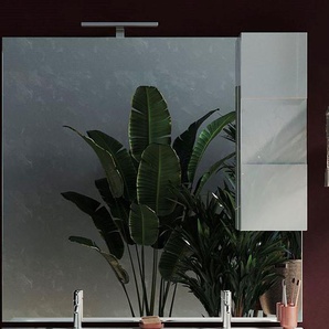 Spiegelschrank WELLTIME Dama Schränke Gr. B/H/T: 120 cm x 110 cm x 18 cm, ABS Chrom / Weiß, 1 St., Komplettausführung, weiß (weiß hochglanz lack) Bad-Spiegelschränke Badspiegelschrank mit 1 Tür, inkl. Beleuchtung LED, Breite 120
