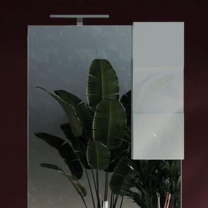 Spiegelschrank WELLTIME Dama Schränke Gr. B/H/T: 80 cm x 110 cm x 18 cm, ABS Chrom / Weiß, 1 St., Komplettausführung, weiß (weiß hochglanz lack) Bad-Spiegelschränke