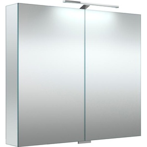 Spiegelschrank WELLTIME G-Line Schränke Gr. B/H/T: 80,8 cm x 70 cm x 13 cm, mit LED, 2 St., Komplettausführung, farblos (transparent) Bad-Spiegelschränke
