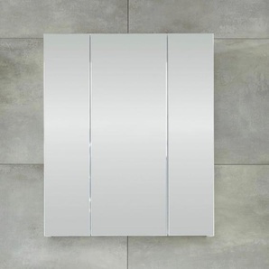 Spiegelschrank WELLTIME Mora Schränke Gr. B/H/T: 60 cm x 74 cm x 18 cm, 3 St., weiß (weiß melamin) Spiegelschrank mit Beleuchtung Spiegelschränke