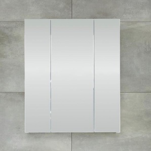 Spiegelschrank WELLTIME Mora Schränke Gr. B/H/T: 60 cm x 74 cm x 18 cm, 3 St., weiß (weiß melamin) Spiegelschrank mit Beleuchtung Spiegelschränke dreitürig