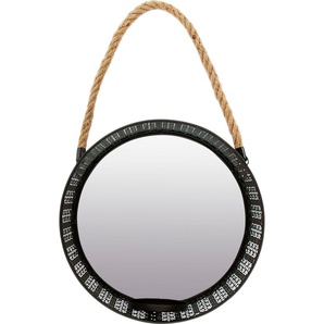 Spiegelwandblaker MYFLAIR MÖBEL & ACCESSOIRES Andschana, schwarz Spiegel Gr. B/H/T: 28 cm x 28 cm x 28 cm, Antikoptik, schwarz Dekospiegel Landhaus, rund