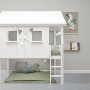 Spielbett THUKA Thuka Nordic Betten Gr. 1/1 Haus, Liegefläche B/L: 90 cm x 200 cm Höhe: 237 cm, kein Härtegrad, ohne Matratze, weiß (weiß, weiß, weiß) Baby Spielbetten
