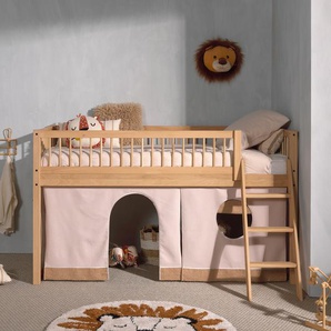 Spielbett VIPACK Betten Gr. Liegefläche B/L: 90 cm x 200 cm Höhe: 114 cm, kein Härtegrad, ohne Matratze, braun (eiche natur geölt, eiche geölt) Baby Spielbetten