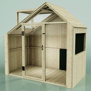 Spielhaus aus Massiv-Holz mit Acryl-Glas, Outdoor Kinderspielhaus Garten - Outdoortoys