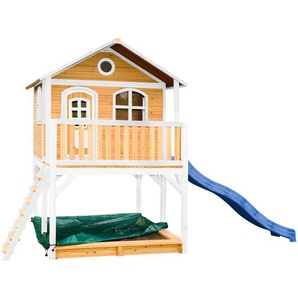 Spielhaus, Blau, Braun, Weiß, Holz, Hemlocktanne, 432x293x212 cm, EN 71, CE, FSC 100%, Outdoor Spielzeug, Spielhäuser
