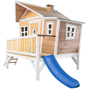 Spielhaus, Blau, Braun, Weiß, Holz, Kunststoff, Hemlocktanne, 123x12.8x152 cm, EN 71, CE, FSC 100%, Outdoor Spielzeug, Spielhäuser