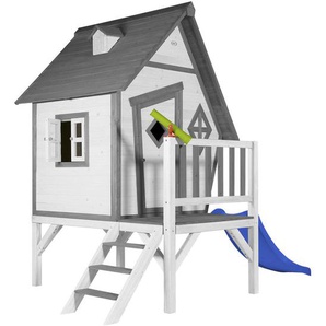 Spielhaus, Blau, Grau, Weiß, Holz, Kunststoff, Zeder, 215x167x240 cm, EN 71, CE, FSC 100%, Outdoor Spielzeug, Spielhäuser