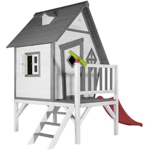 Spielhaus, Grau, Rot, Weiß, Holz, Kunststoff, Zeder, 215x167x240 cm, EN 71, CE, FSC 100%, Outdoor Spielzeug, Spielhäuser