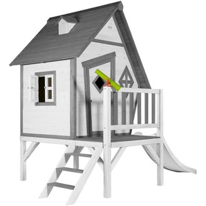 Spielhaus, Grau, Weiß, Holz, Kunststoff, Zeder, 215x167x240 cm, EN 71, CE, FSC 100%, Outdoor Spielzeug, Spielhäuser