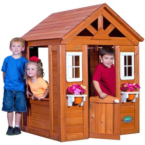 Spielhaus, Hellbraun, Holz, Zeder, 107x140x117 cm, EN 71, Spielzeug, Kinderspielzeug, Spielzeug für Draußen
